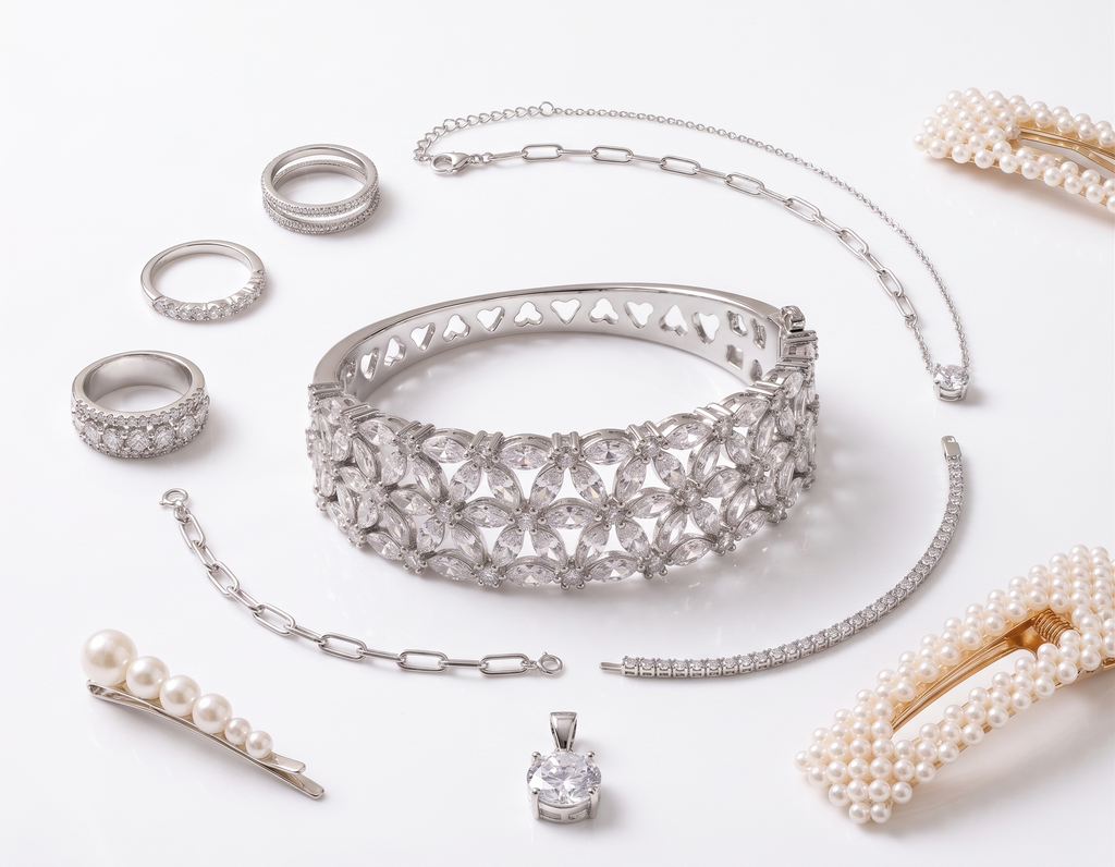 Petal to the Metal  Crystal Bloom Statement Bracelet