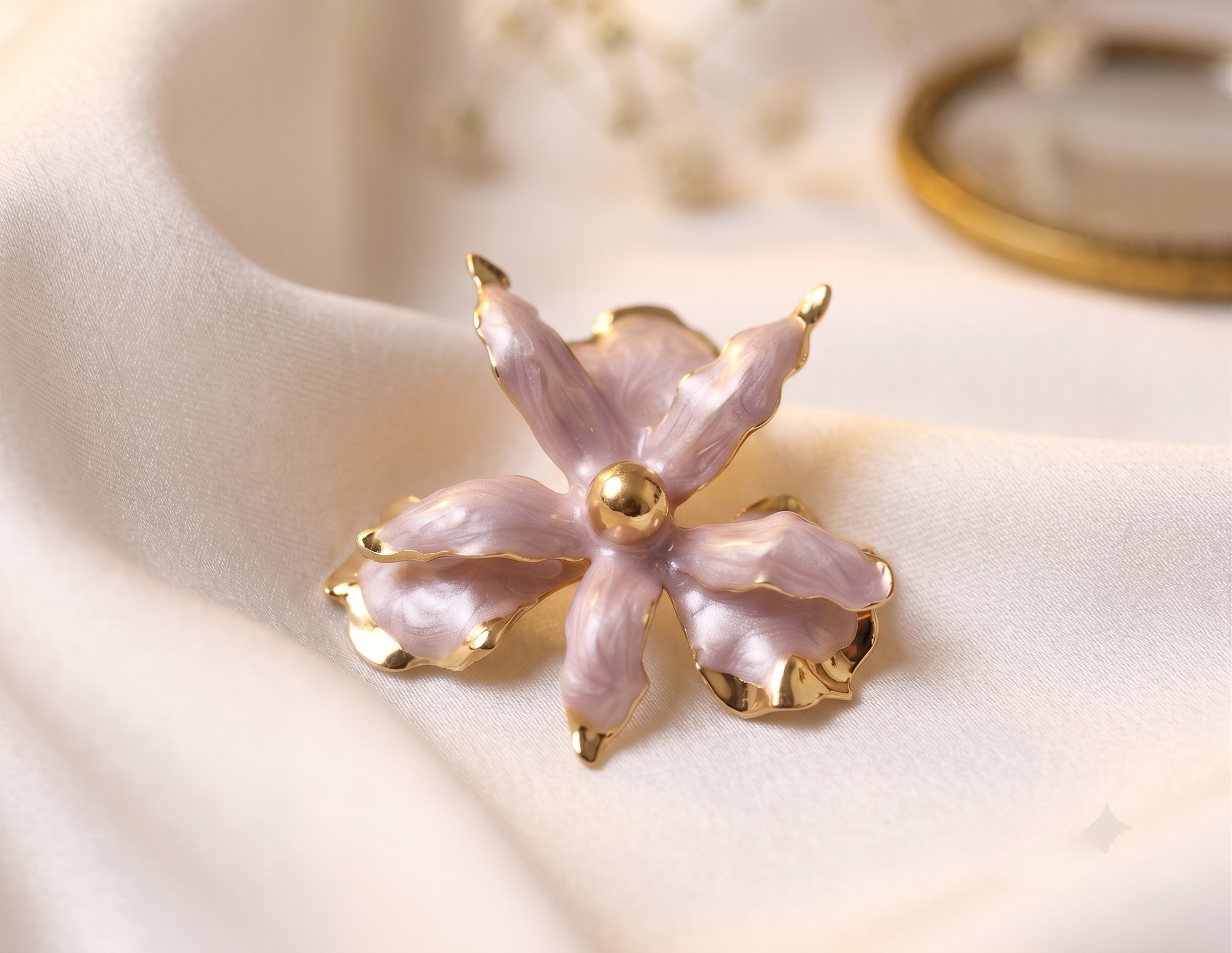 Off-White Resin Flower Cluster Statement Earrings