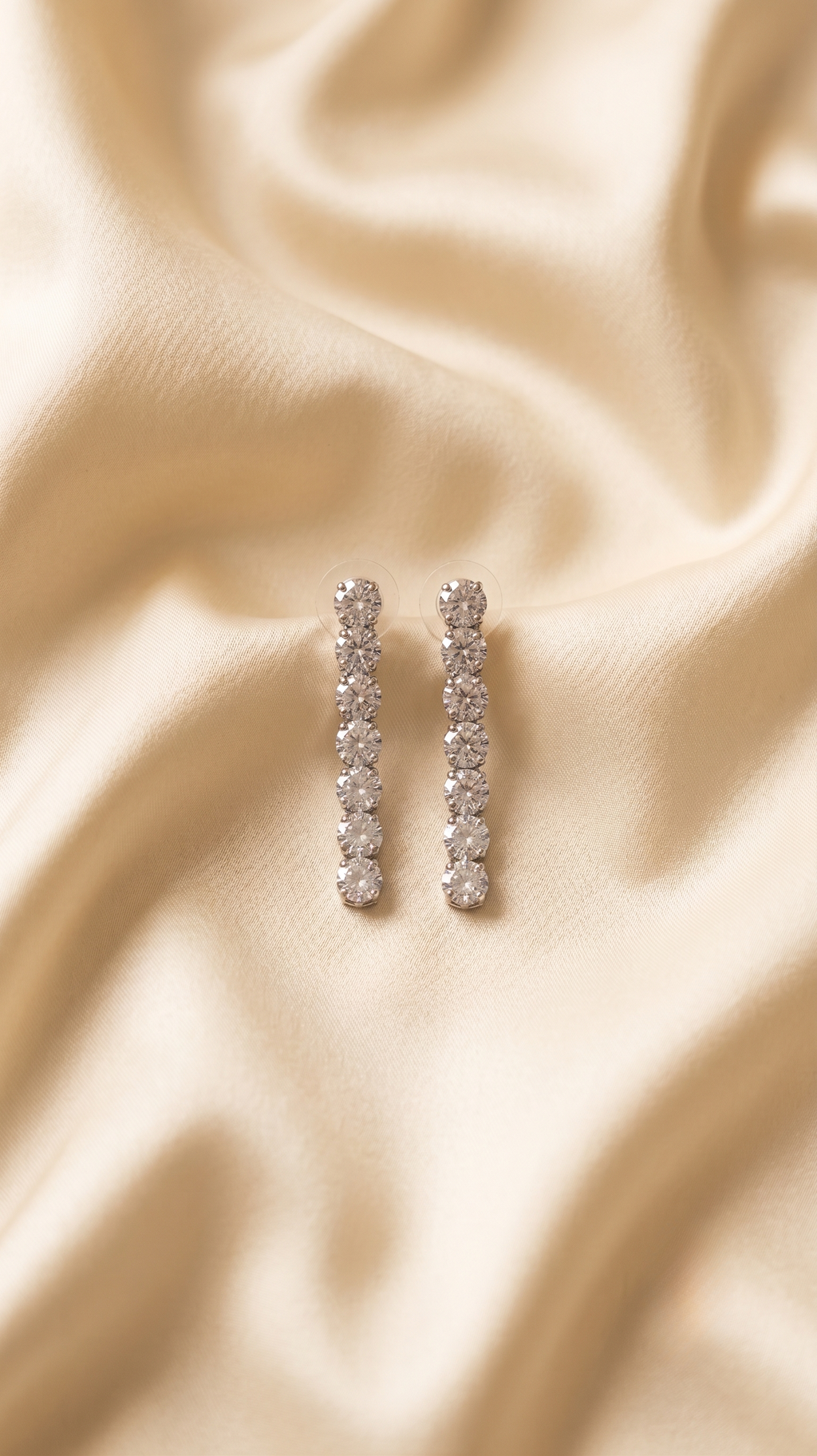 Silver CZ Choker Necklace & Earring Set