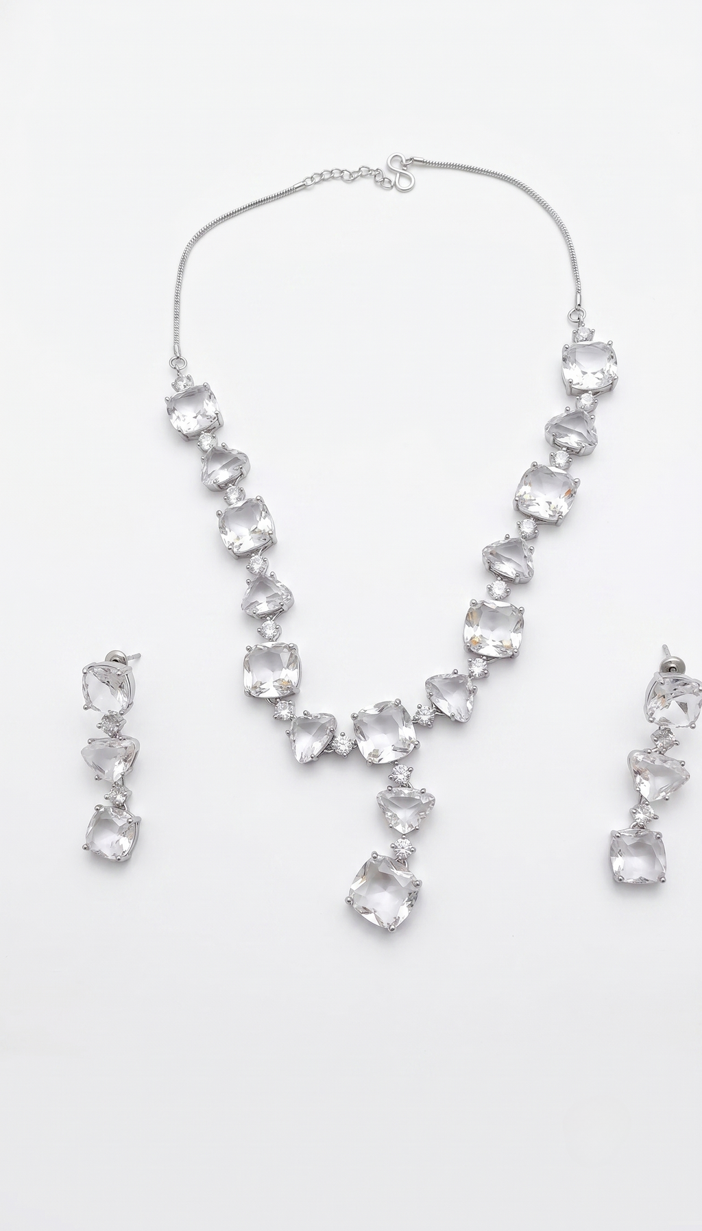 On the Rocks :  Crystal Statement Necklace & Earring Set