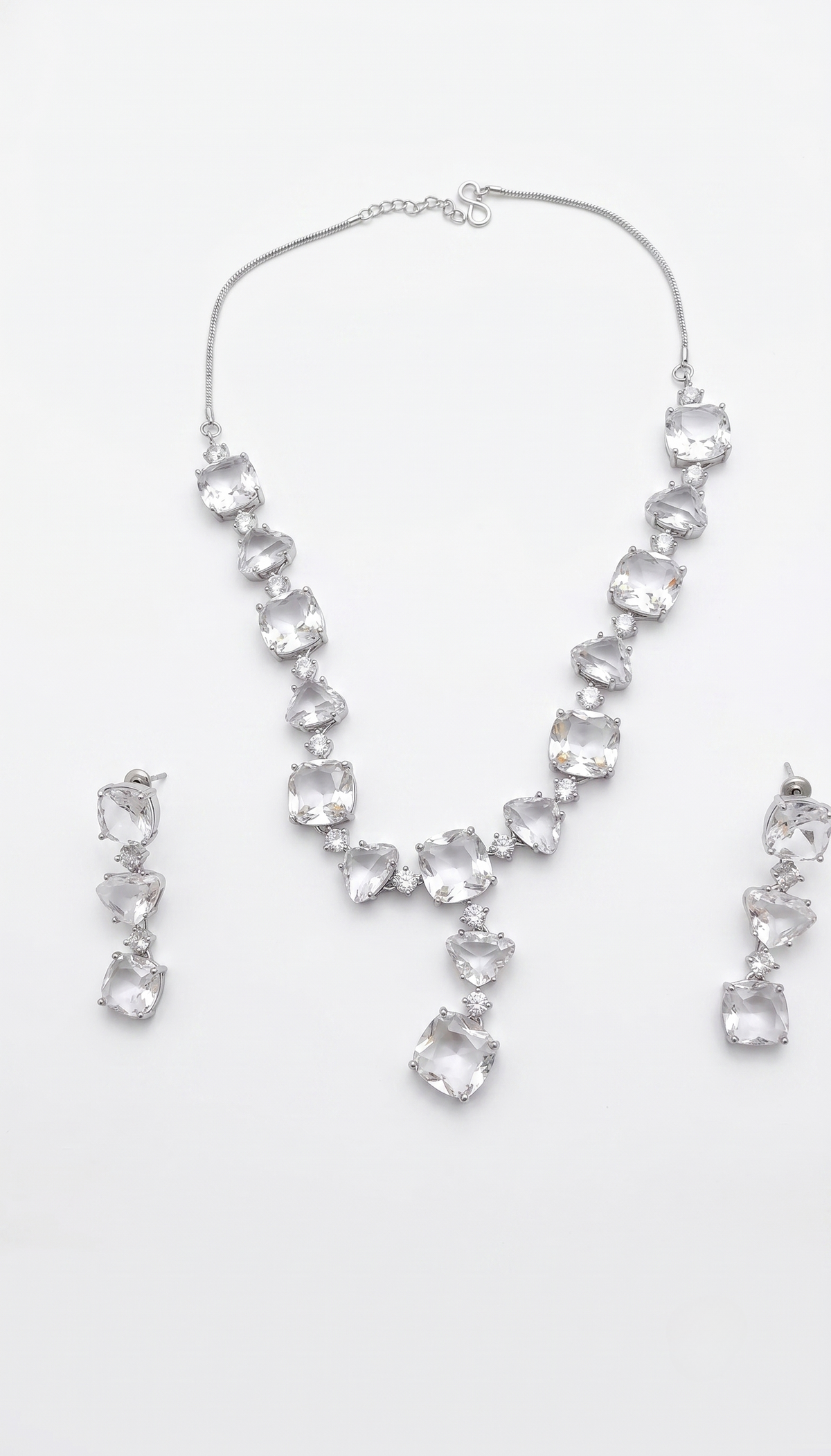 On the Rocks :  Crystal Statement Necklace & Earring Set