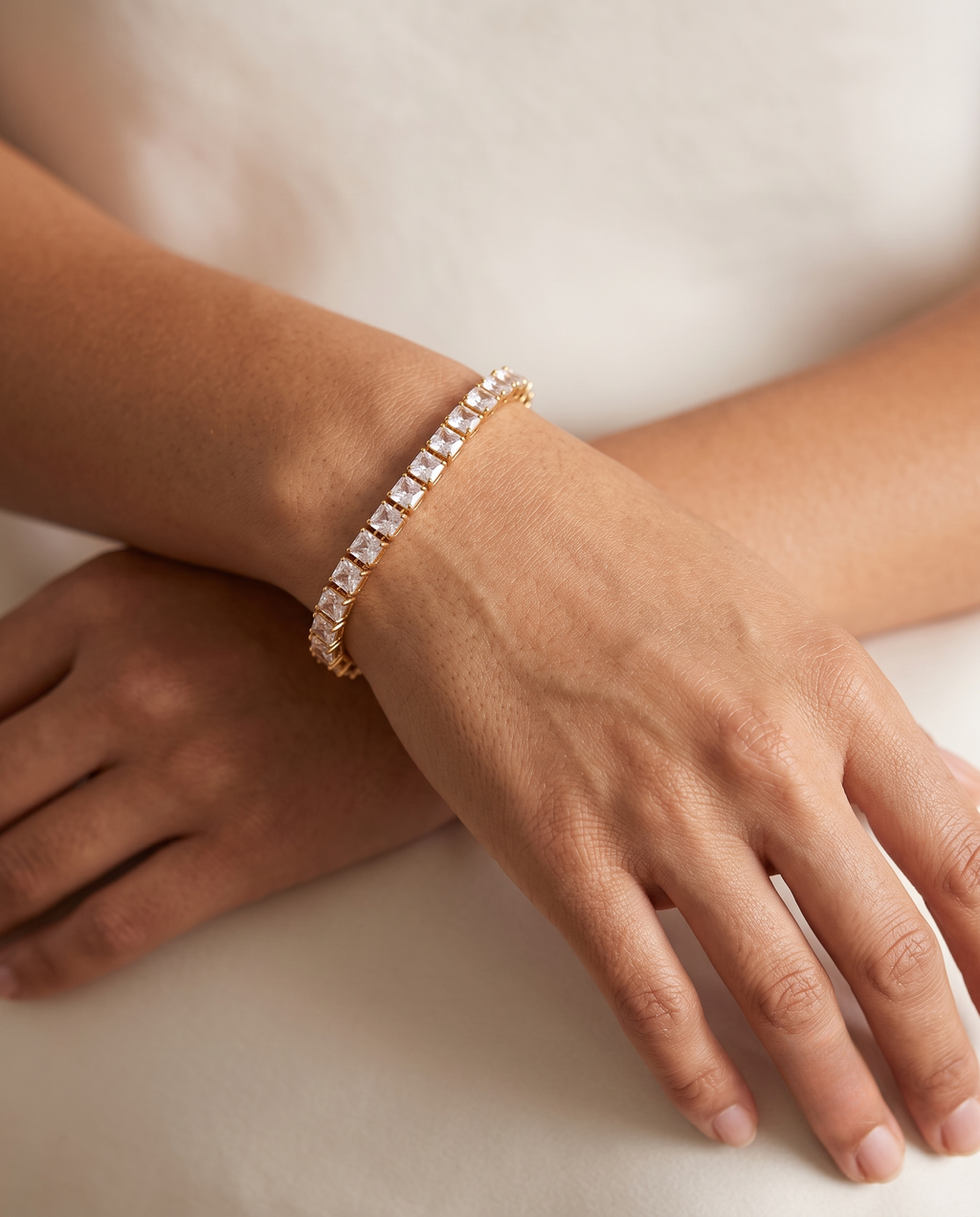 Gold CZ Tennis Bracelet