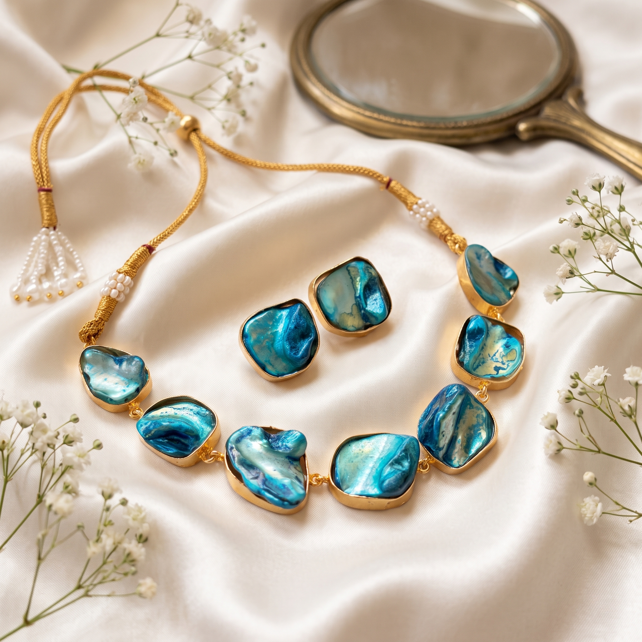Ocean Mother of Earth Necklace & Earring Set