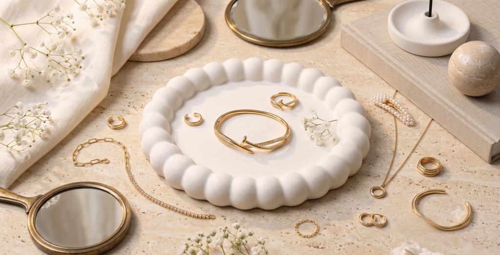 Gold CZ Cuff & Ring Combo Set