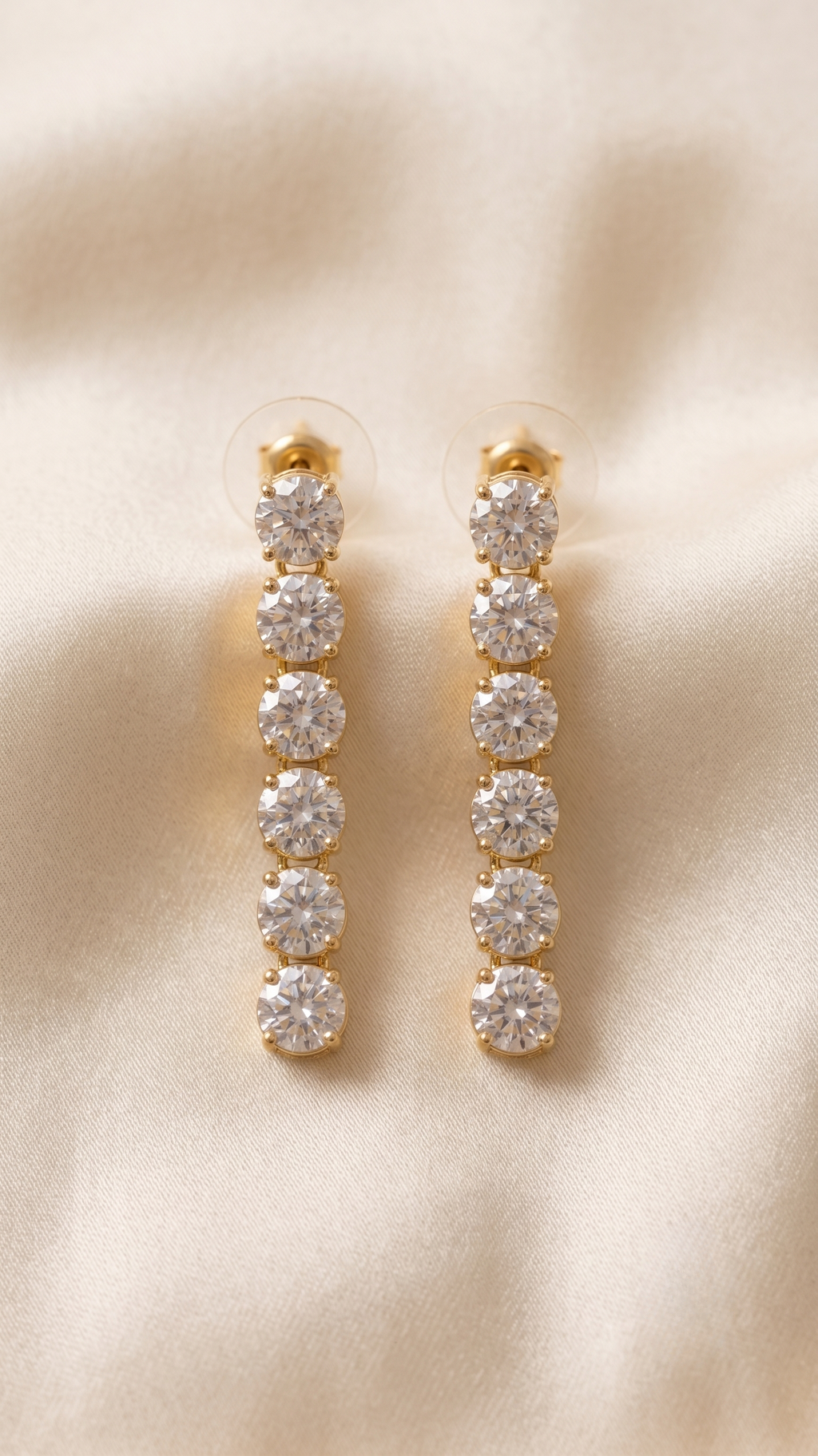 Gold CZ Choker Necklace & Earring Set