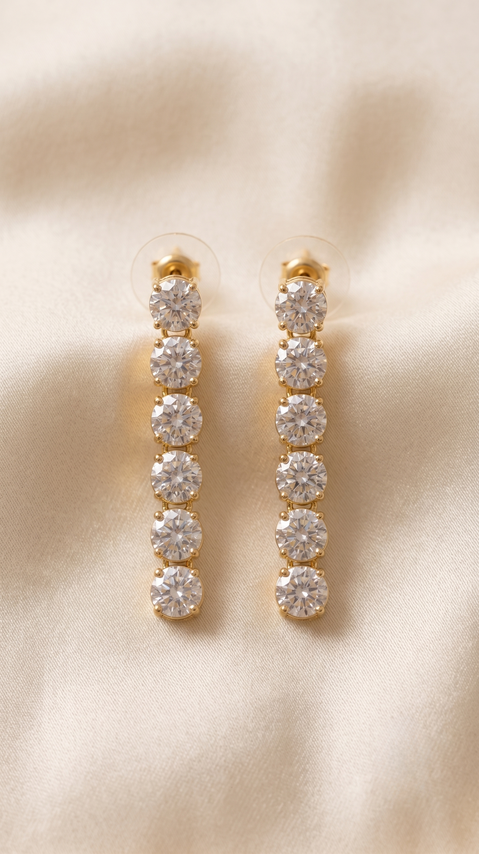 Gold CZ Choker Necklace & Earring Set