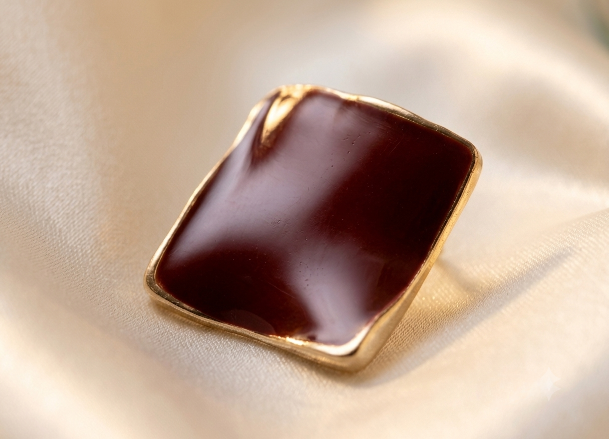 Maroon Square Enamel Stud Earrings