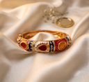 Red & White Thick Meenakari Kada
