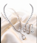 Clear Teardrop Pendant CZ Choker Set
