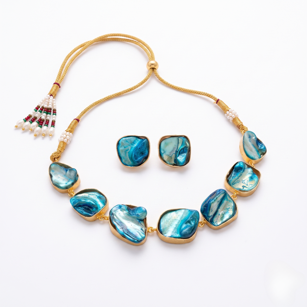 Ocean Mother of Earth Necklace & Earring Set