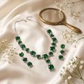 Green with Envy — Emerald Crystal Statement Necklace & Earring Set