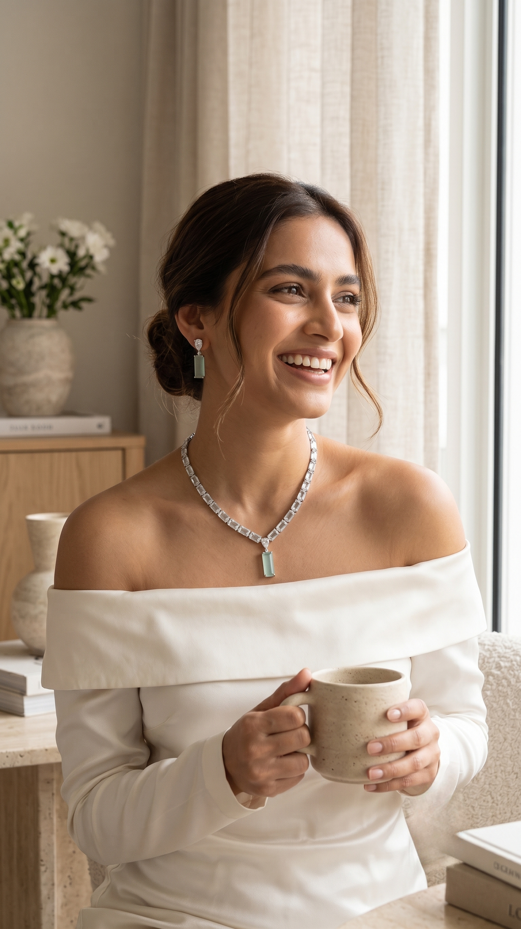 Emerald Green Pendant CZ Choker Set