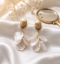 Ivory Acrylic Petal Drop Earrings