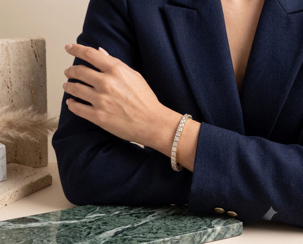 Gold CZ Tennis Bracelet