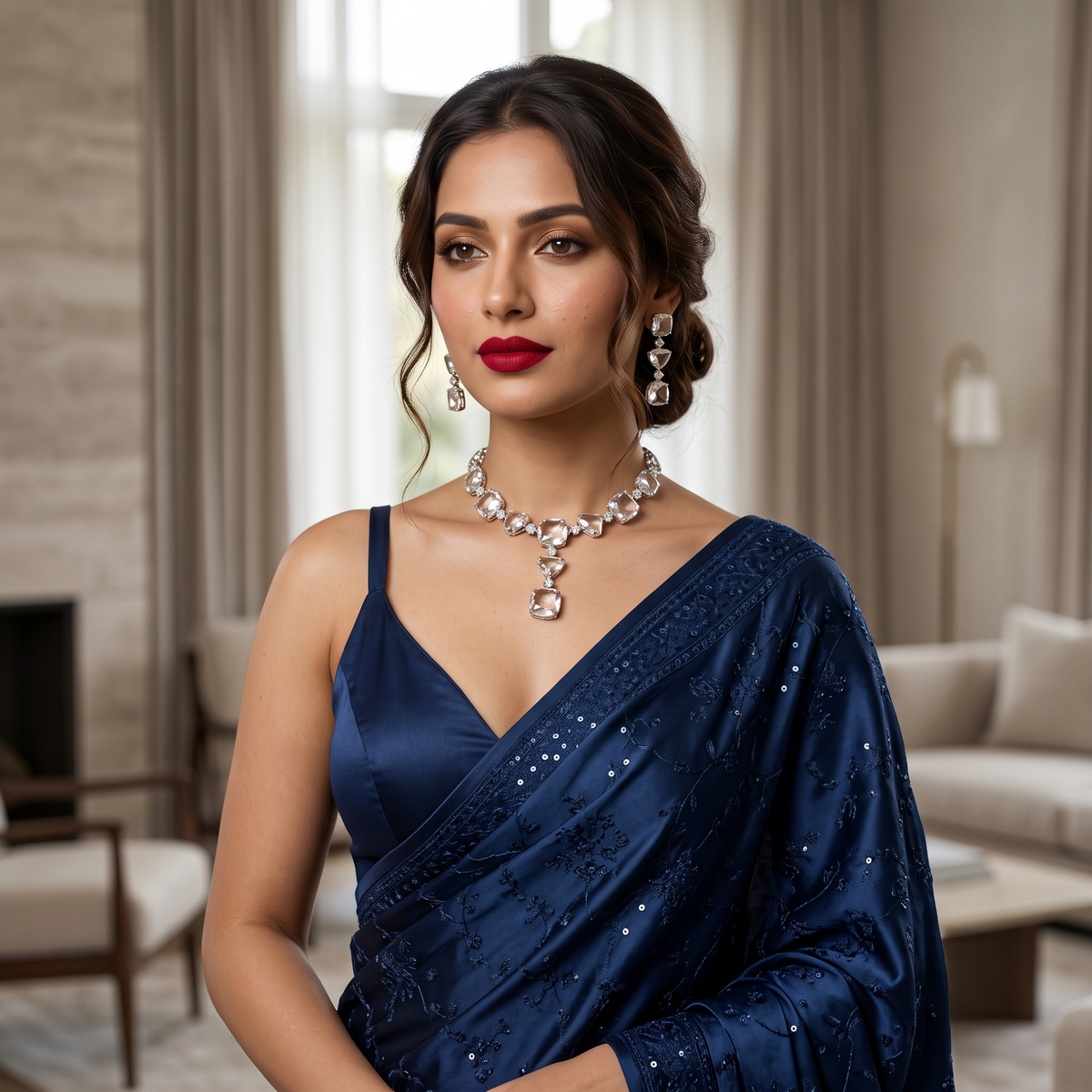 On the Rocks :  Crystal Statement Necklace & Earring Set