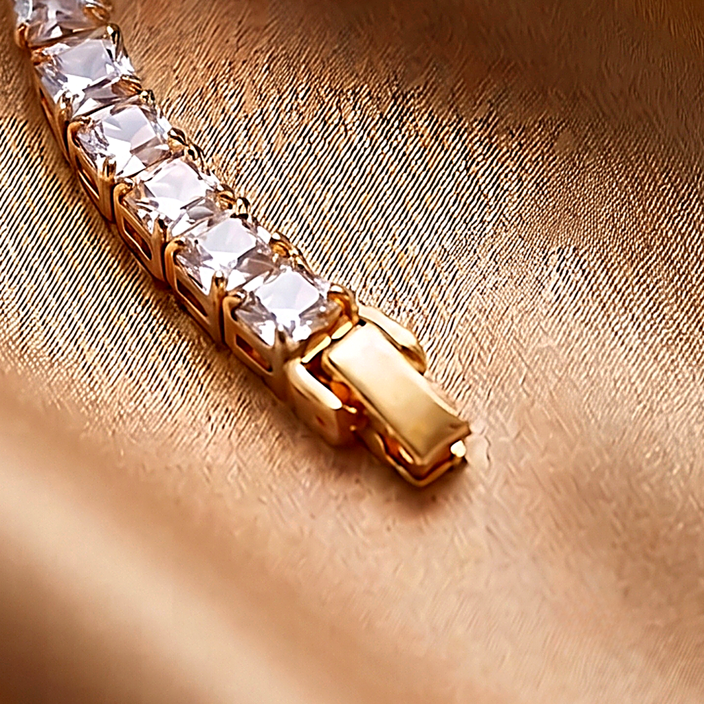 Gold CZ Tennis Bracelet