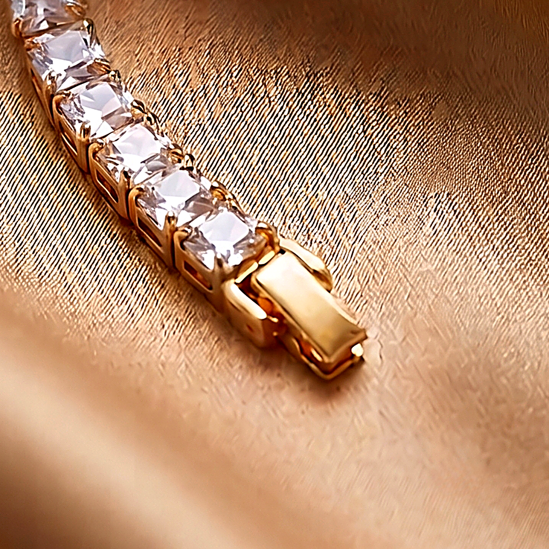 Gold CZ Tennis Bracelet