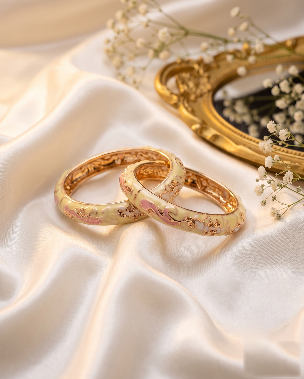 Lemon Yellow Meenakari Bangle