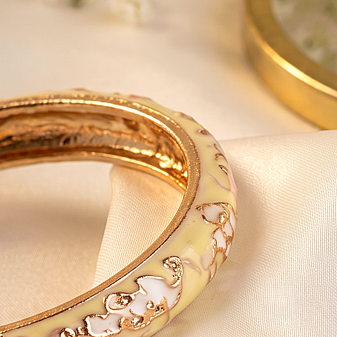 Lemon Yellow Meenakari Bangle
