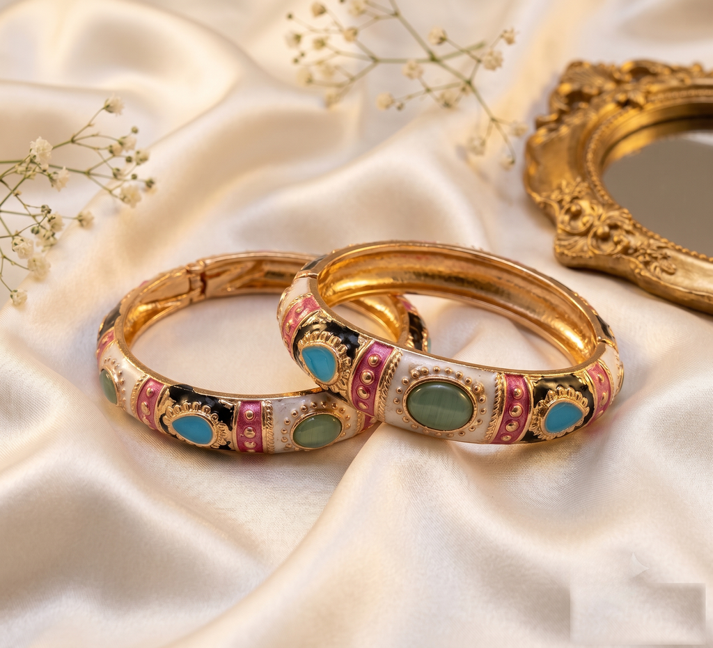Multicolour Stone Meenakari Kada