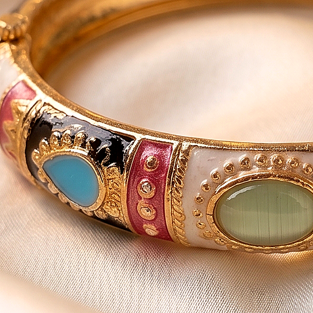 Multicolour Stone Meenakari Kada