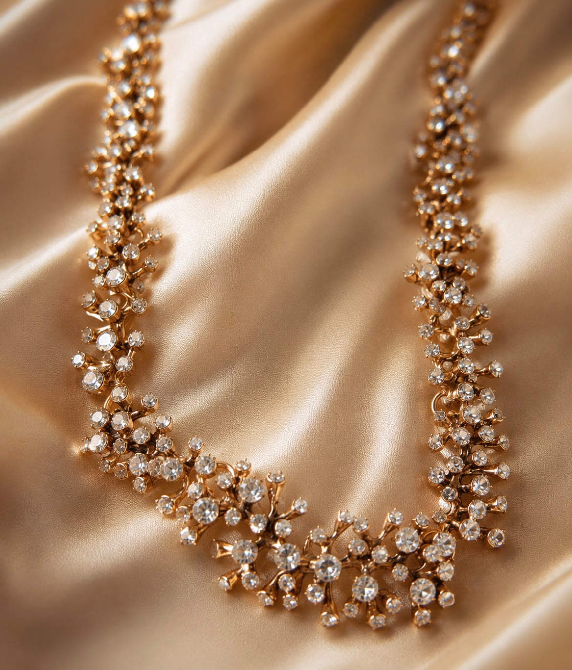 Crystal Rhinestone Studded Long Necklace