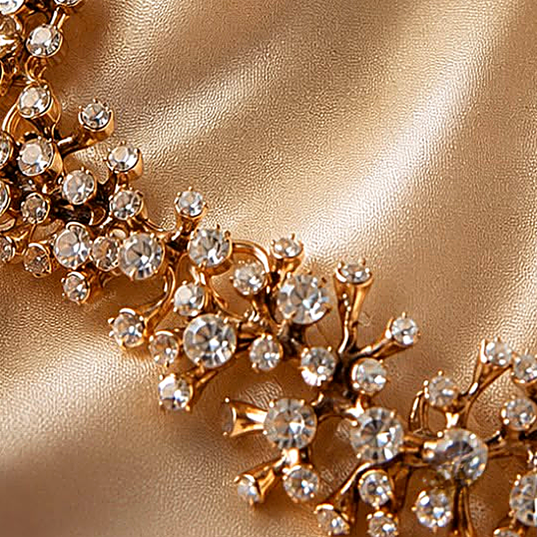 Crystal Rhinestone Studded Long Necklace