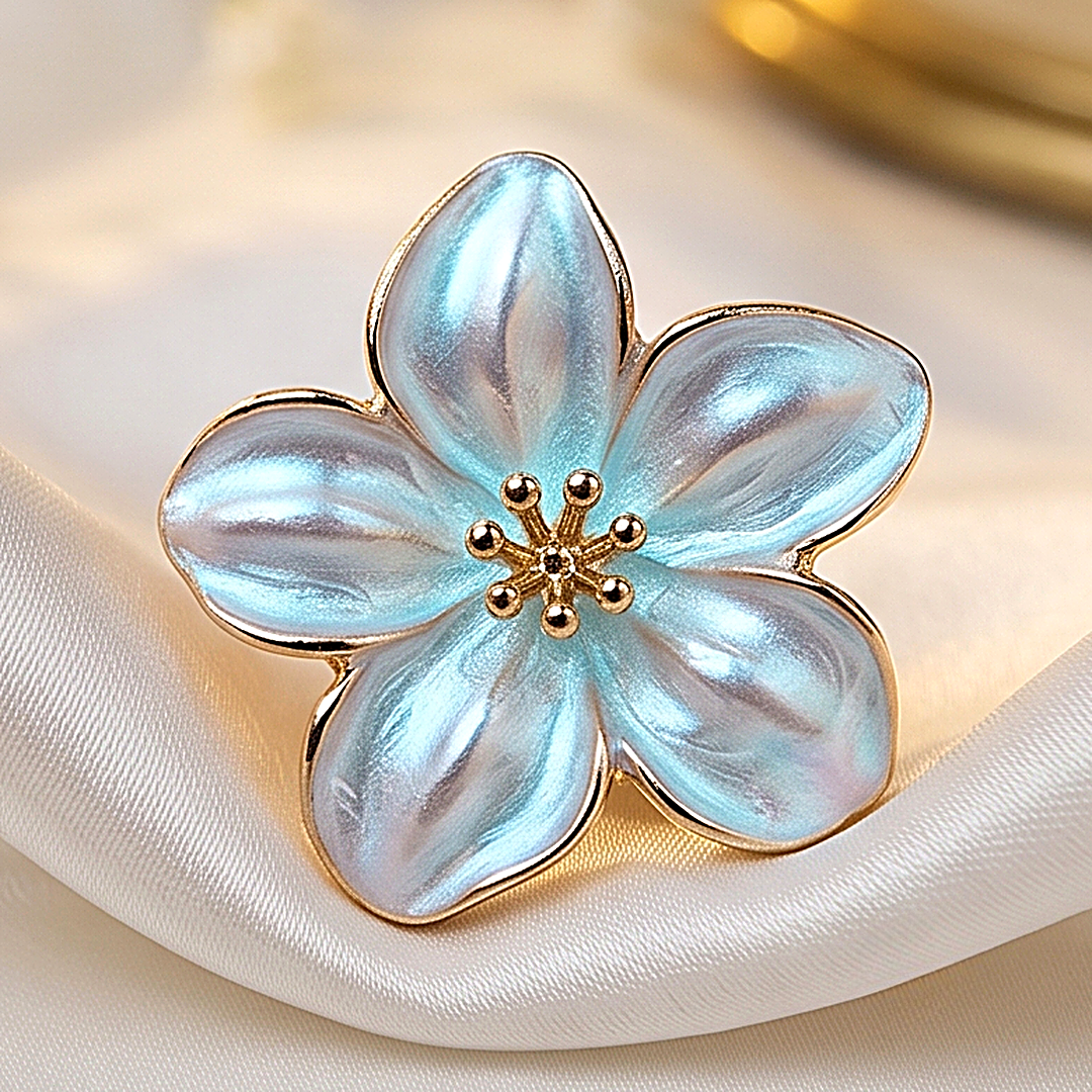 Frost Blossom Clear Resin Floral Ring