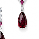 Ruby Red Pendant CZ Silver Choker Set