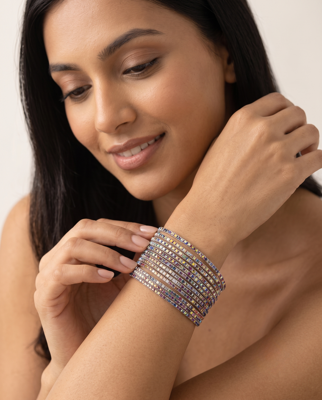 Rhinestone Stretch Bracelet Stack Set