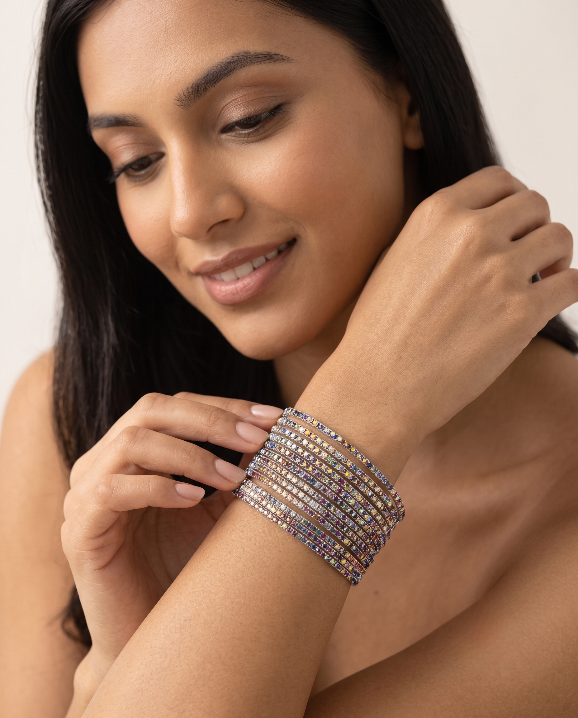 Rhinestone Stretch Bracelet Stack Set