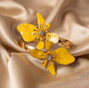 Yellow Flower Enamel Arm Cuff Bracelet
