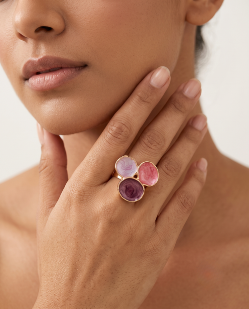 Amethyst Stone Purple Gold Ring