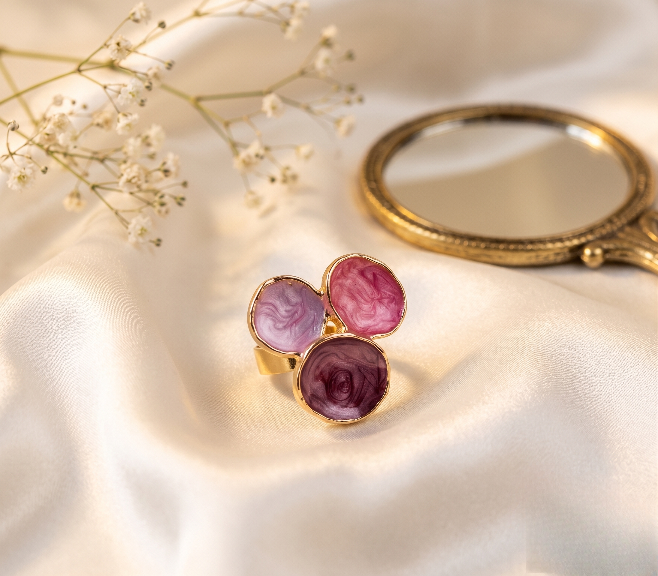 Amethyst Stone Purple Gold Ring – anti-tarnish by PremRaga