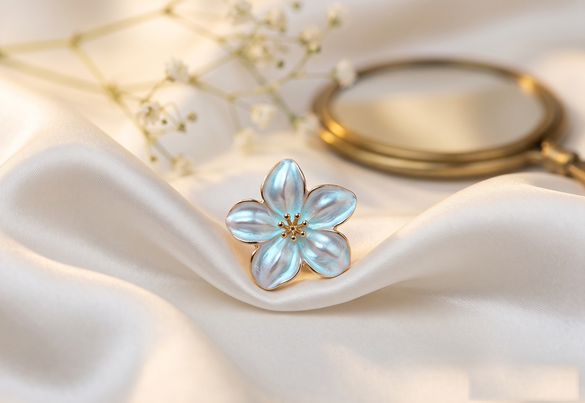 Frost Blossom Clear Resin Floral Ring – anti-tarnish by PremRaga