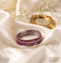 Ruby Rhinestone Stretch Bracelet Stack Set – anti-tarnish by PremRaga