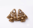 Crystal Clear 3-Tier Antique Gold Jhumki
