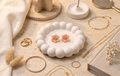 Peach Floral Studs – anti-tarnish earrings by PremRaga
