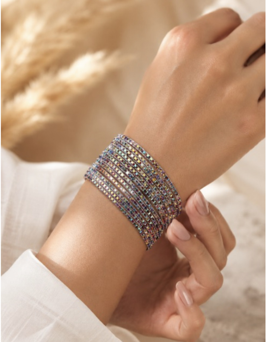Rhinestone Stretch Bracelet Stack Set